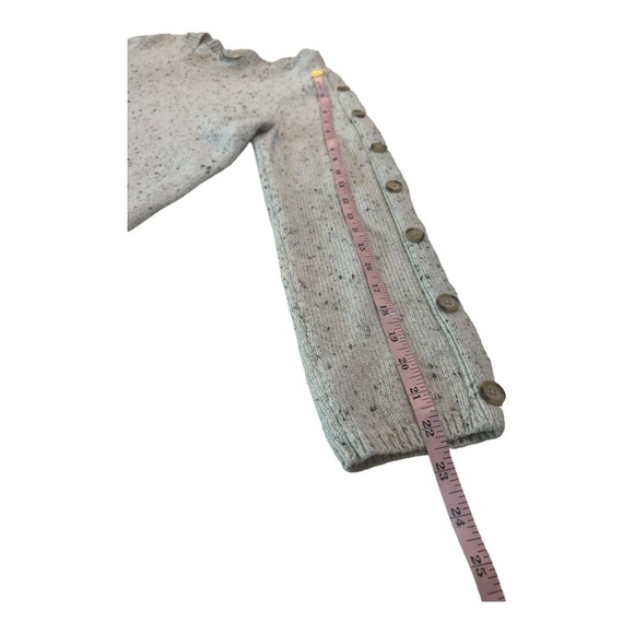 LOFT Button Sleeve Sweater Crew Neck Dress in Speckled Oatmeal Cream Size S - Picture 5 of 15